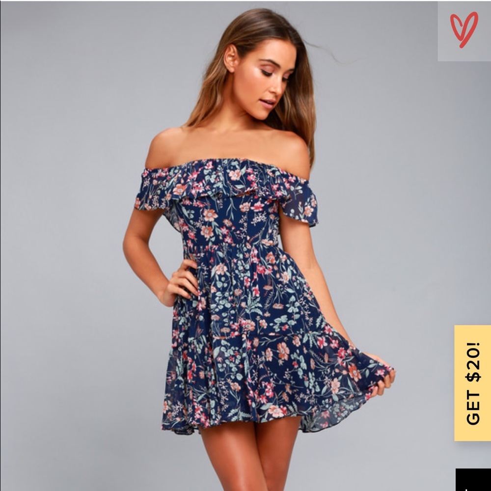 Lulu’s Chiffon Off the Shoulder Dress